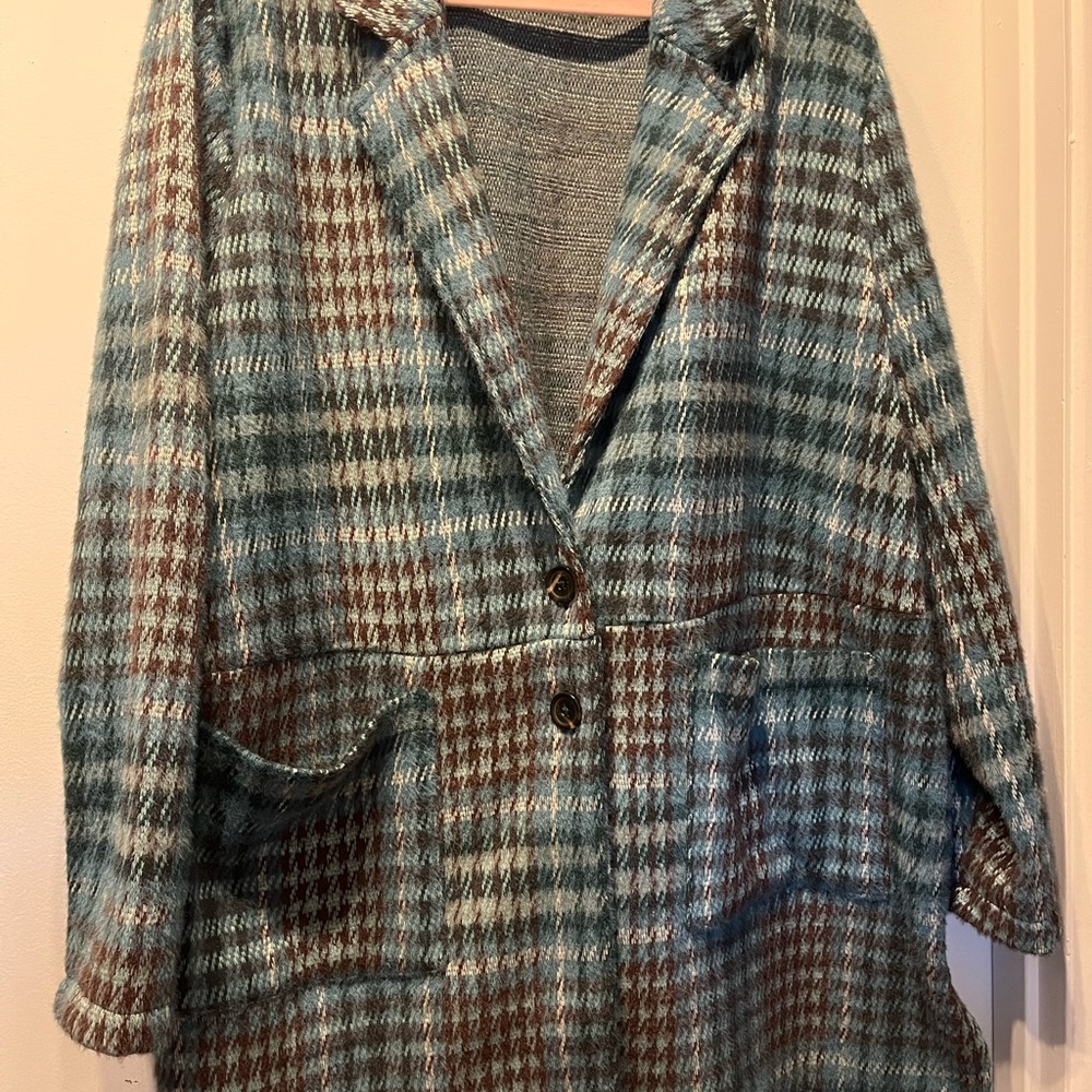 Maurices Blue and Brown Plaid Blazer